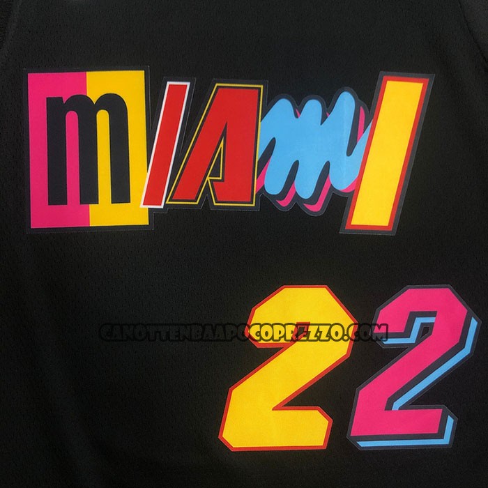 Canotte Miami Heat Jimmy Butler NO 22 Citta 2021-22 Nero